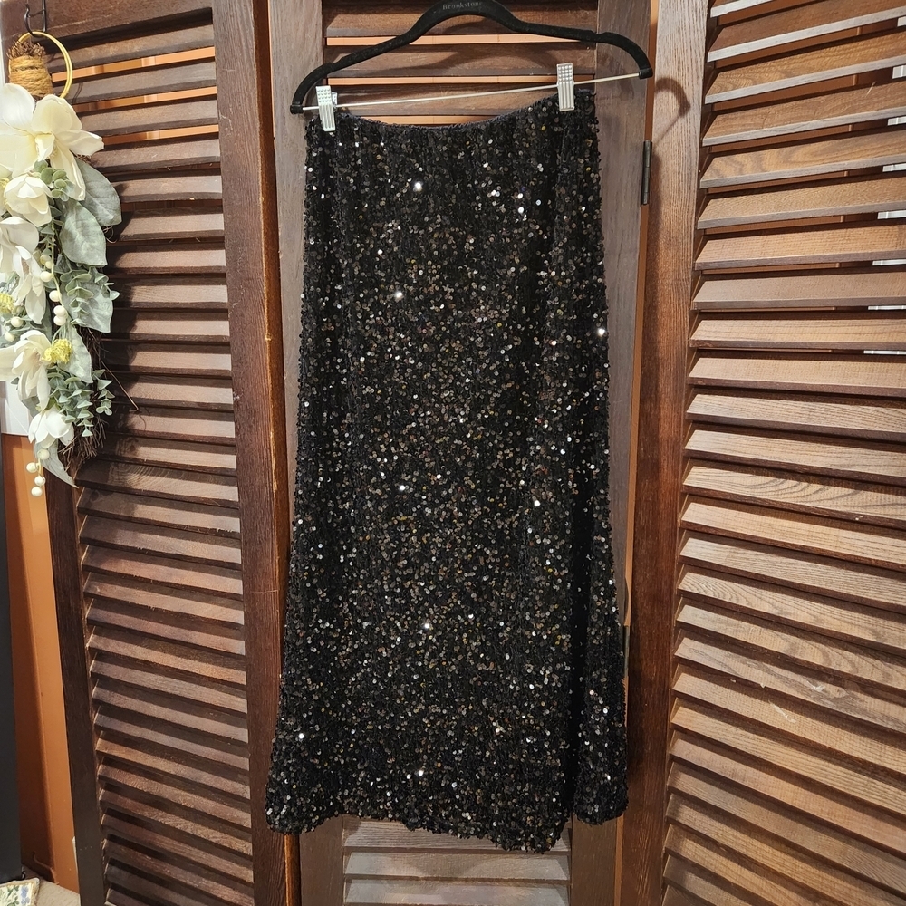Black Sequin Mermaid Skirt